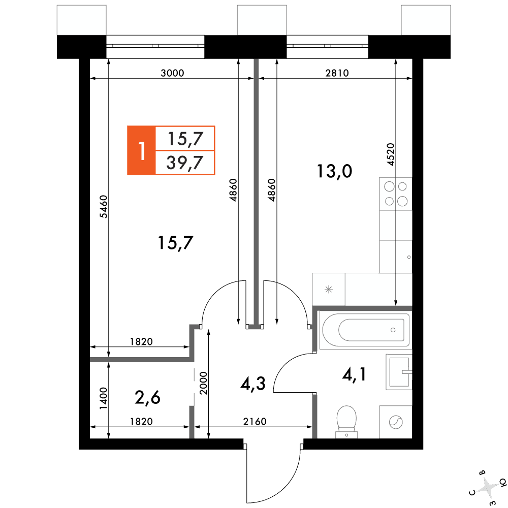 Флагман Владивосток Владивосток — планировка 1