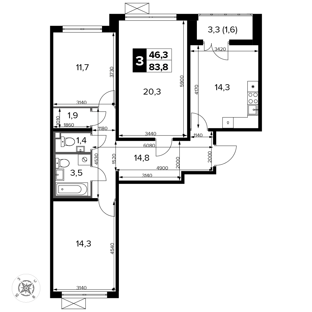 1-й Ленинградский Москва — планировка 3