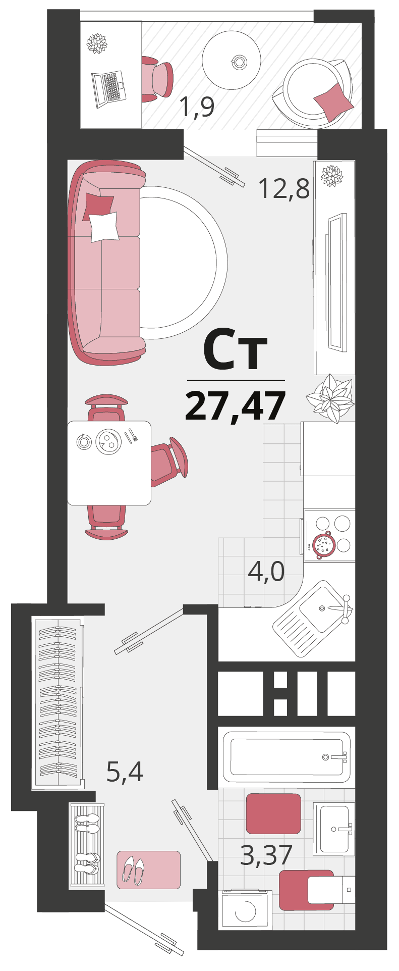 Родные Просторы Краснодар — планировка 1