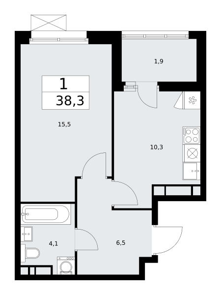 Скандинавия Москва — планировка Студия