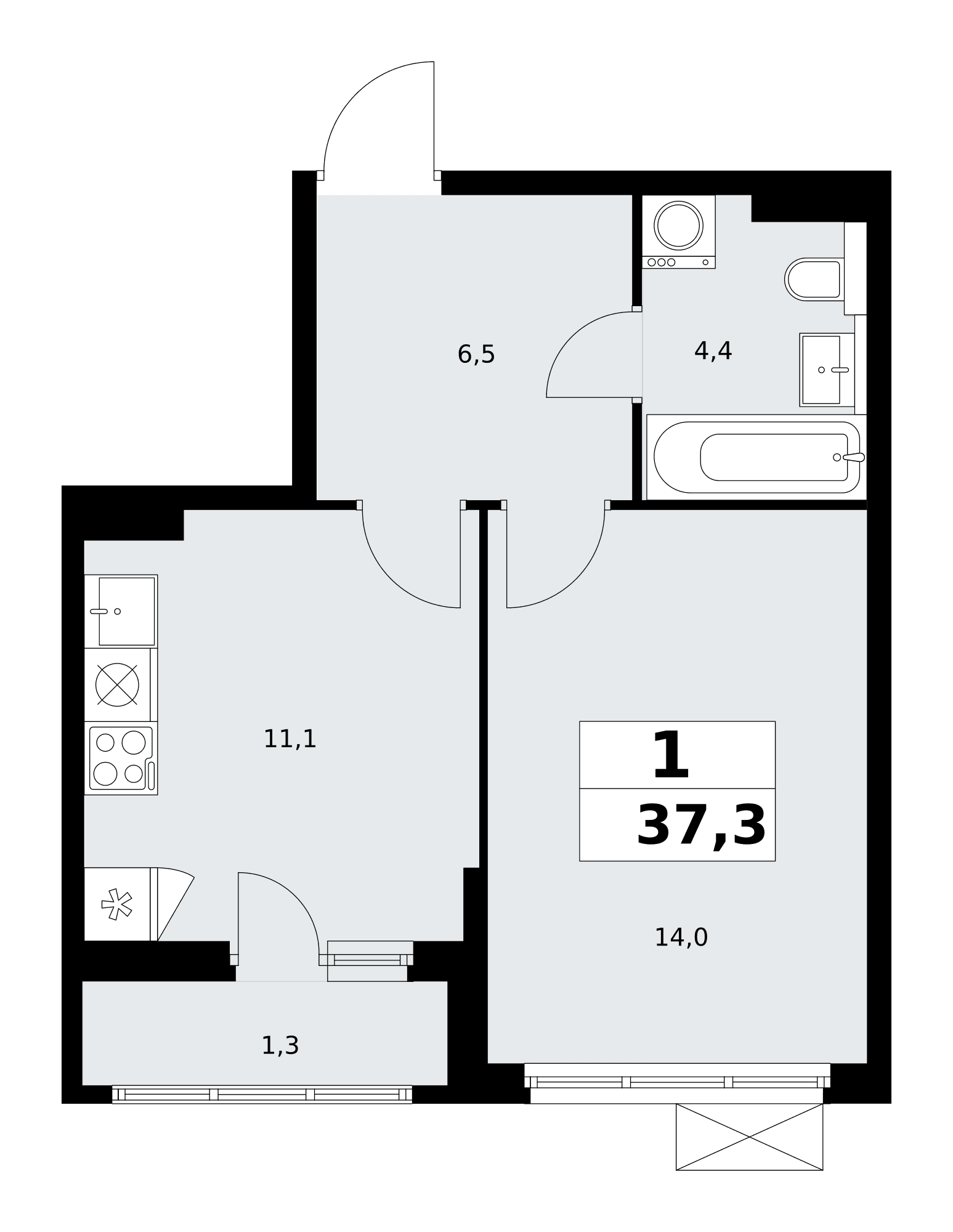 Бунинские кварталы Москва — планировка Студия