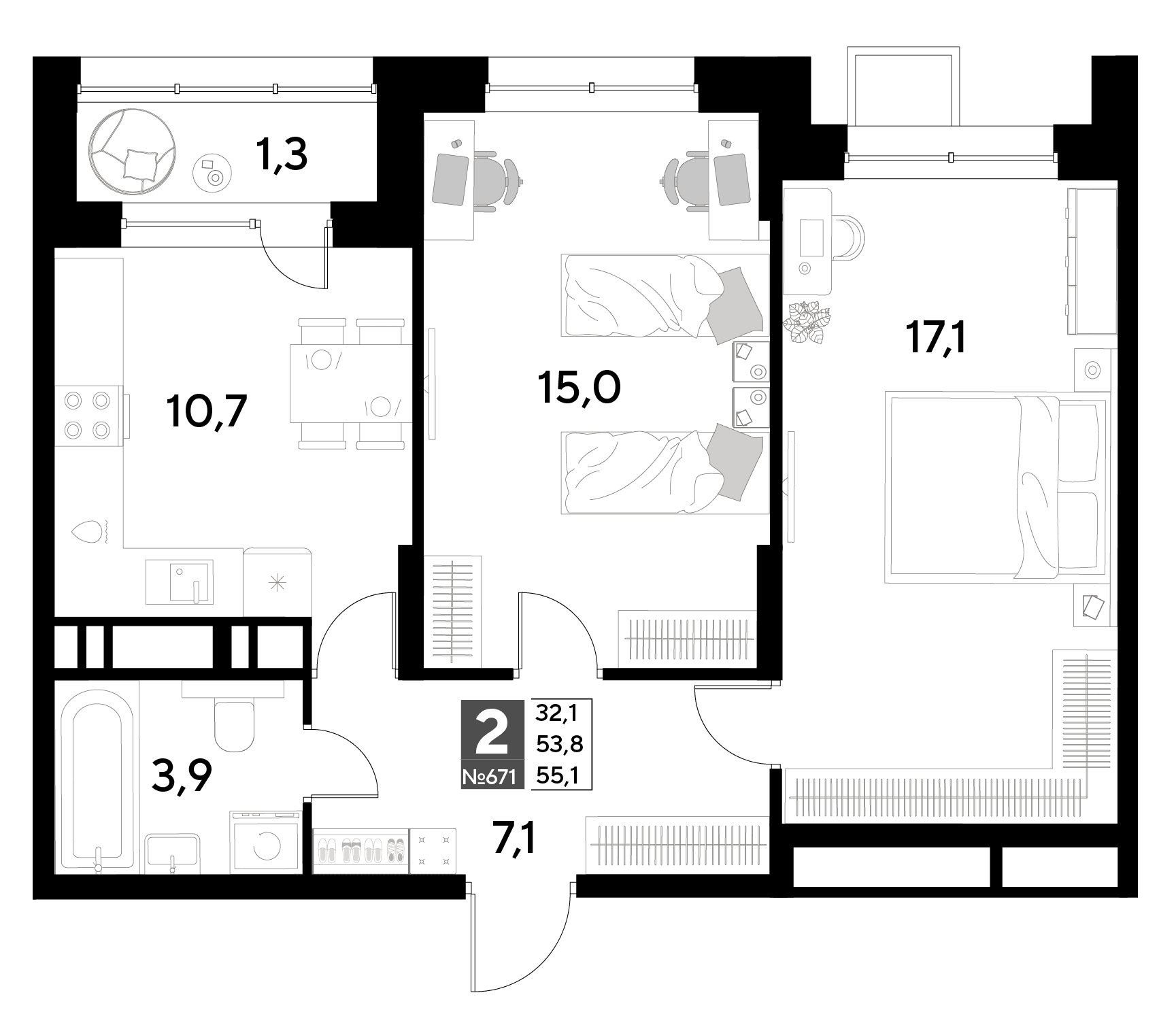 Снегири Омск — планировка 2