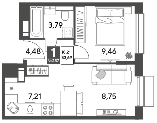Публицист Пушкино — планировка 1