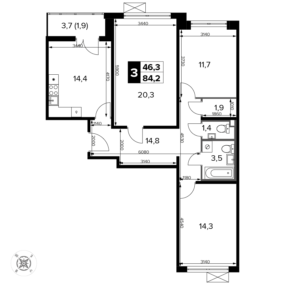 1-й Ленинградский Москва — планировка 3