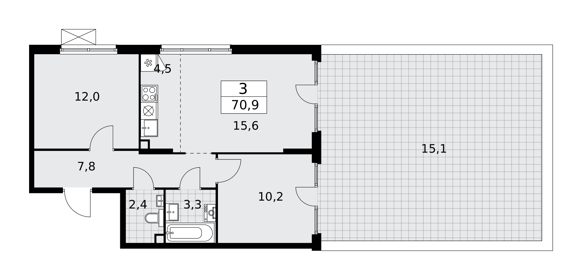 Деснаречье Москва — планировка Студия