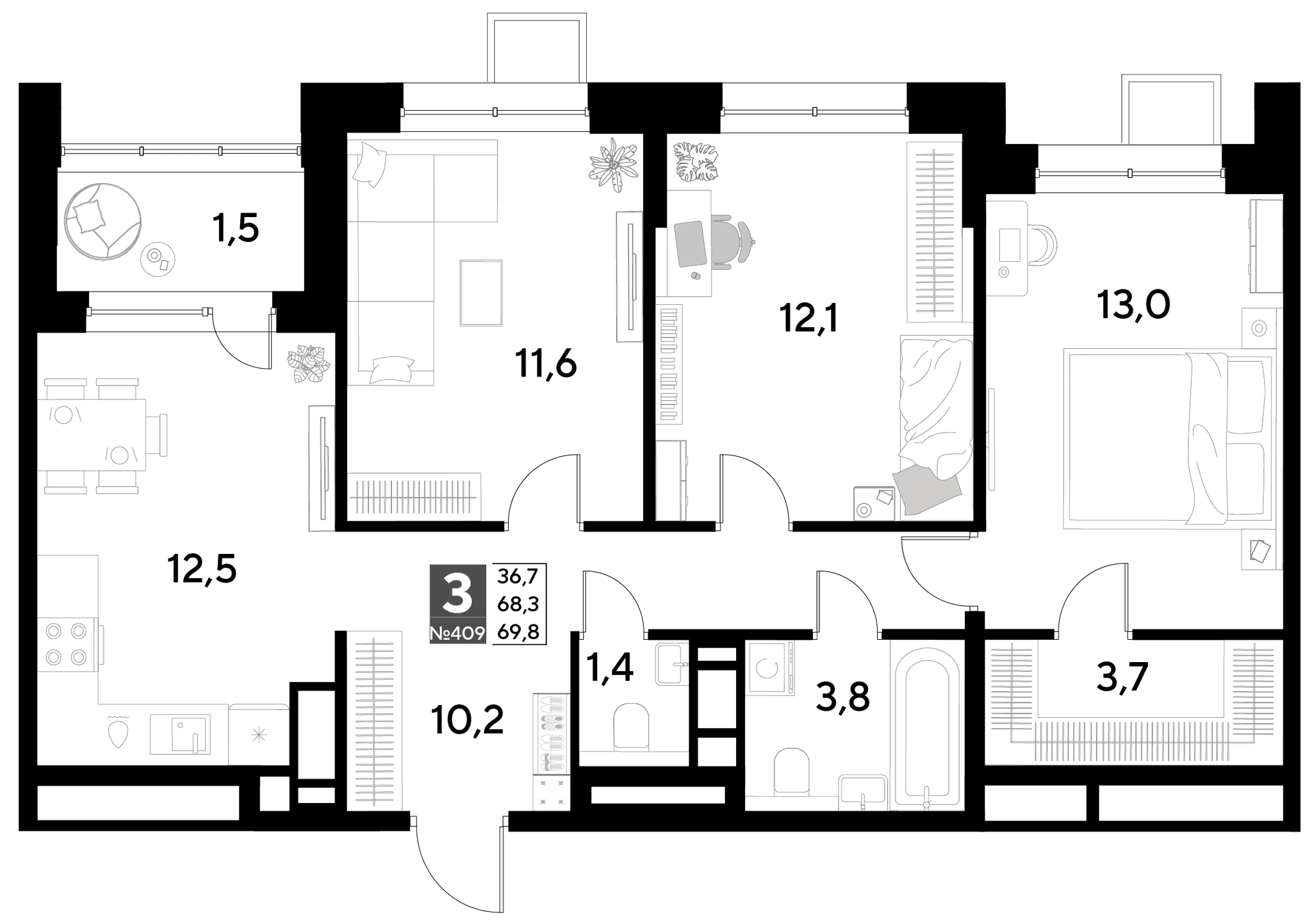 Снегири Омск — планировка 3