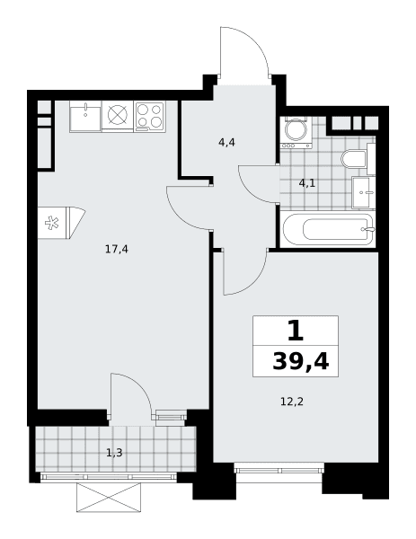 Прокшино Москва — планировка Студия