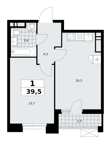 Прокшино Москва — планировка Студия