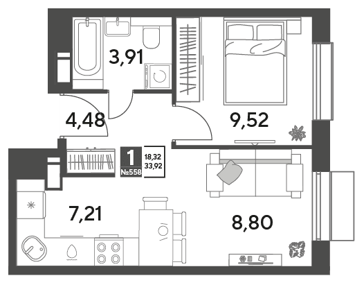 Публицист Пушкино — планировка 1