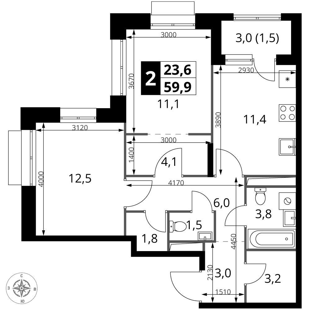 1-й Саларьевский Москва — планировка 2