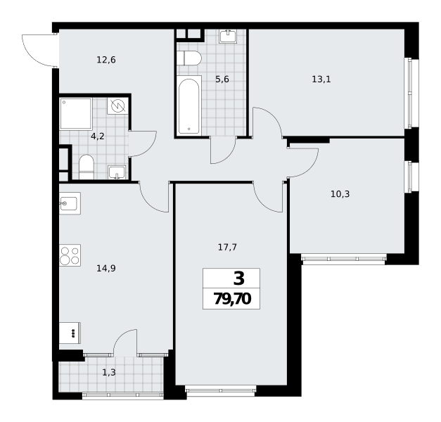 Дом на Зорге Москва — планировка Студия