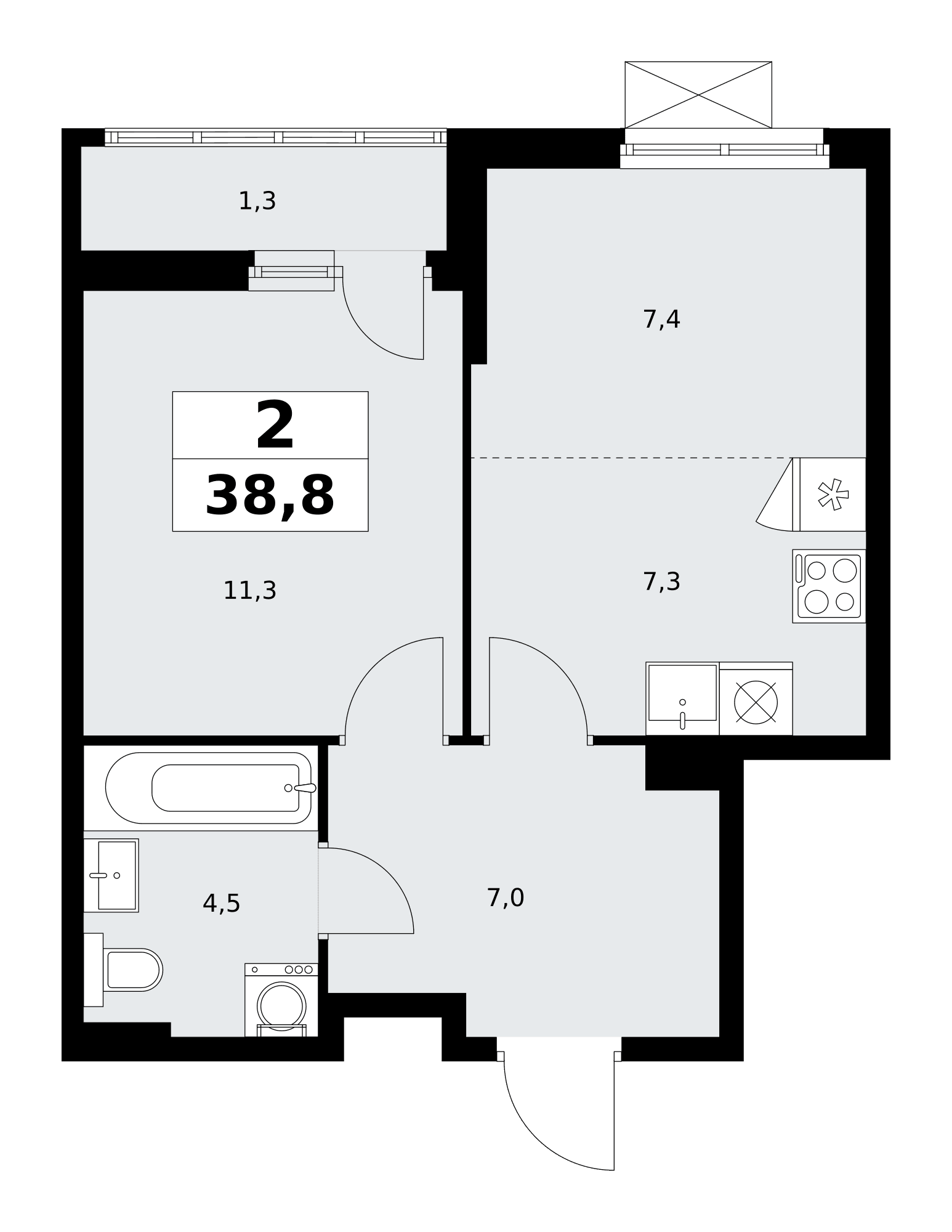 Дзен-кварталы Москва — планировка Студия