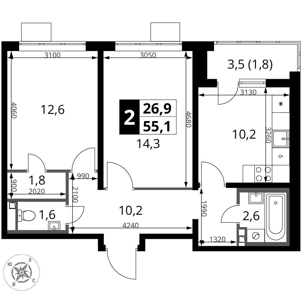 1-й Донской Видное — планировка 2