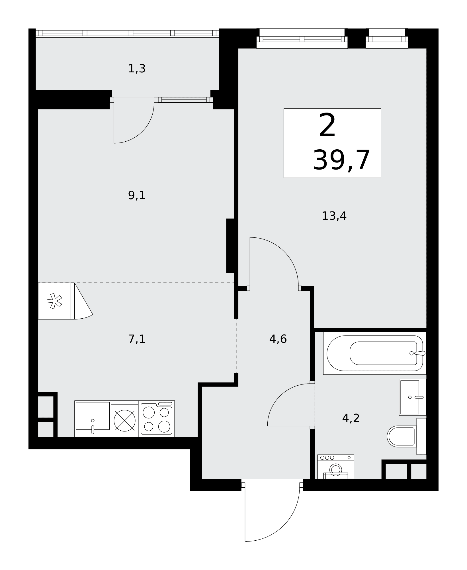 Деснаречье Москва — планировка Студия