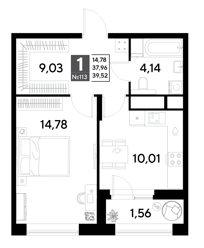 EVO Реутов — планировка 1