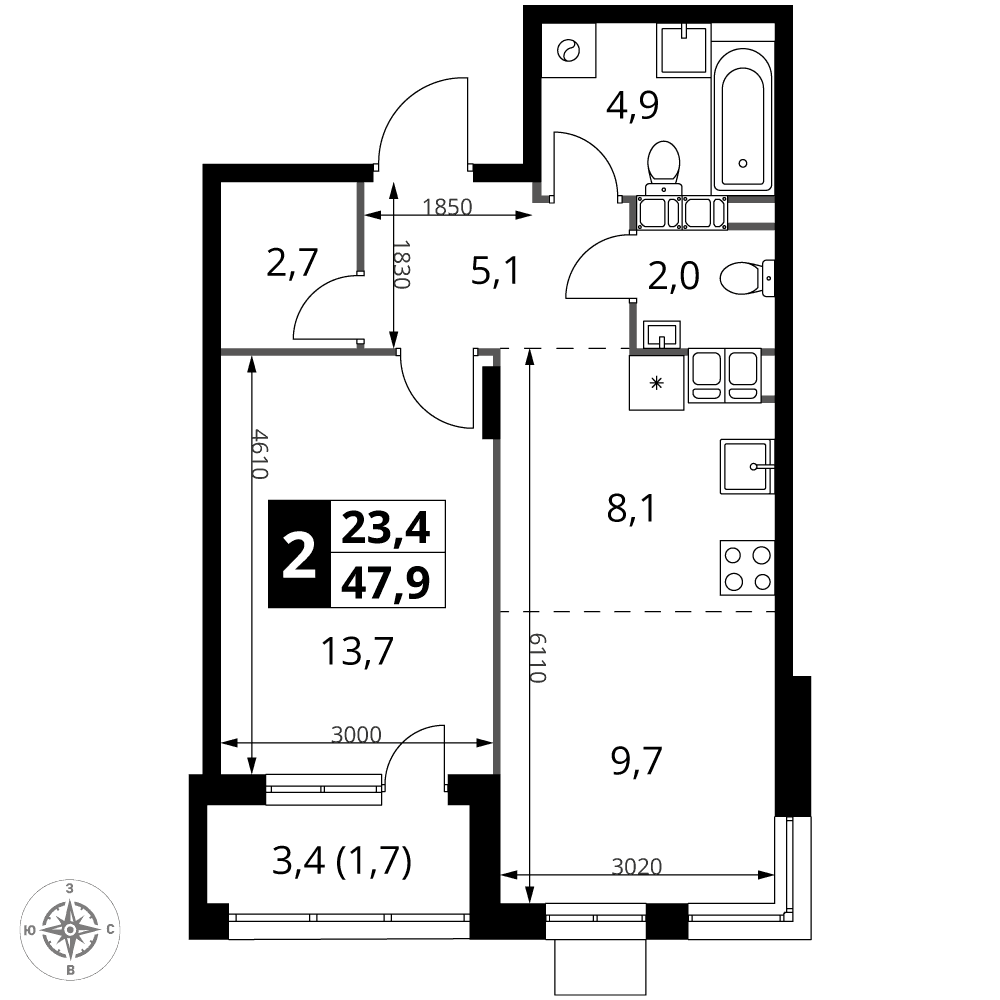 1-й Саларьевский Москва — планировка 2