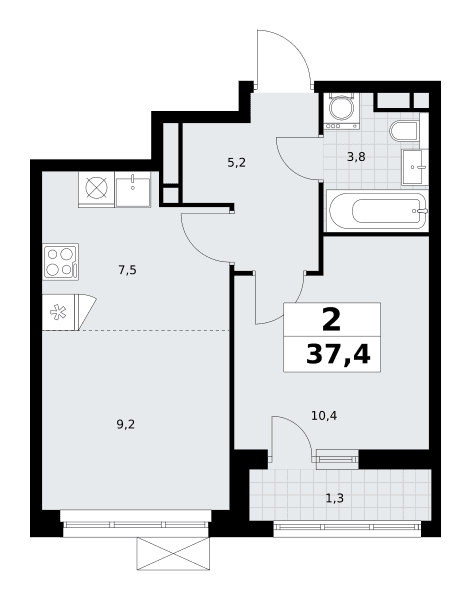 Родные кварталы Москва — планировка Студия