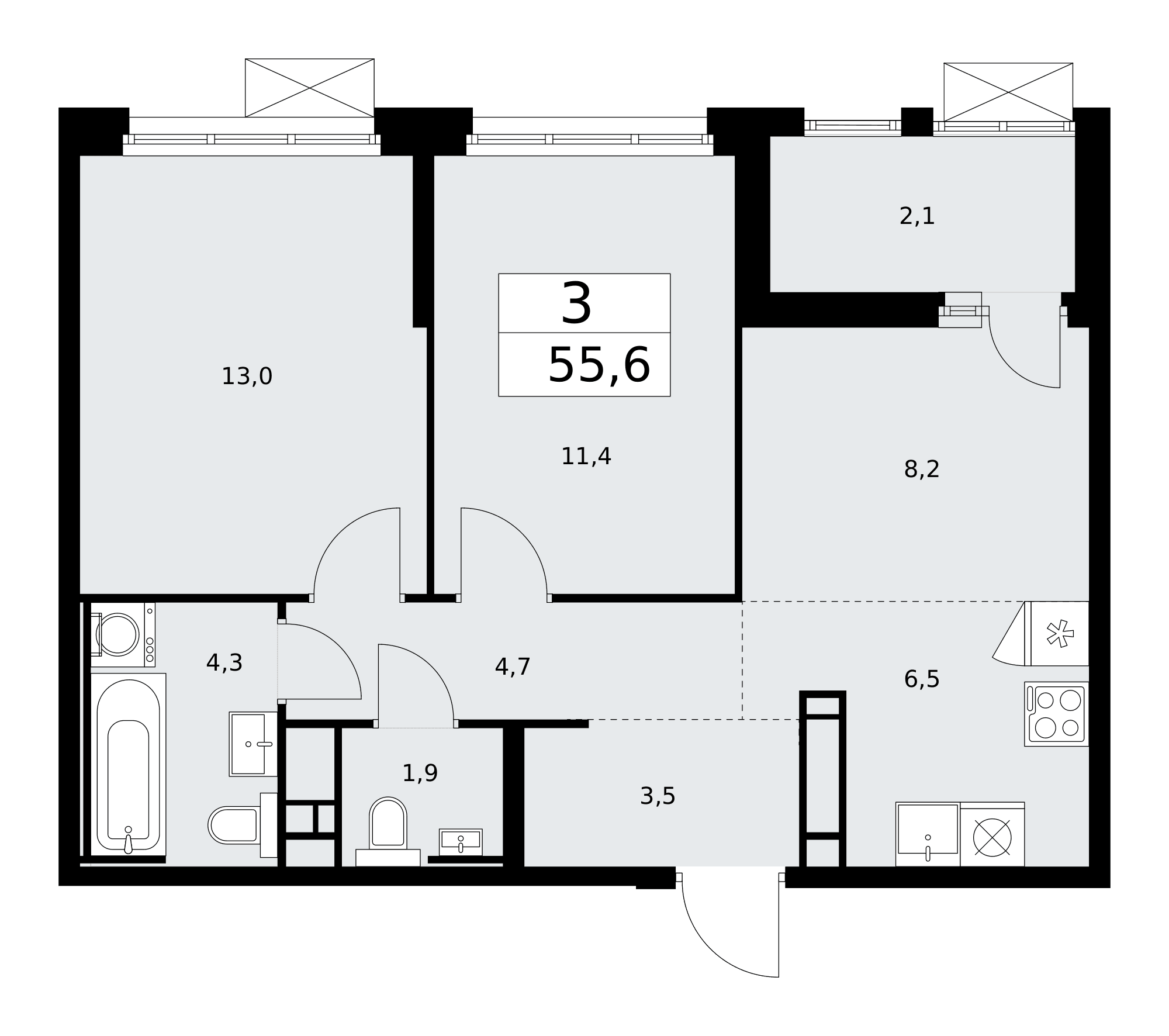Скандинавия Москва — планировка Студия