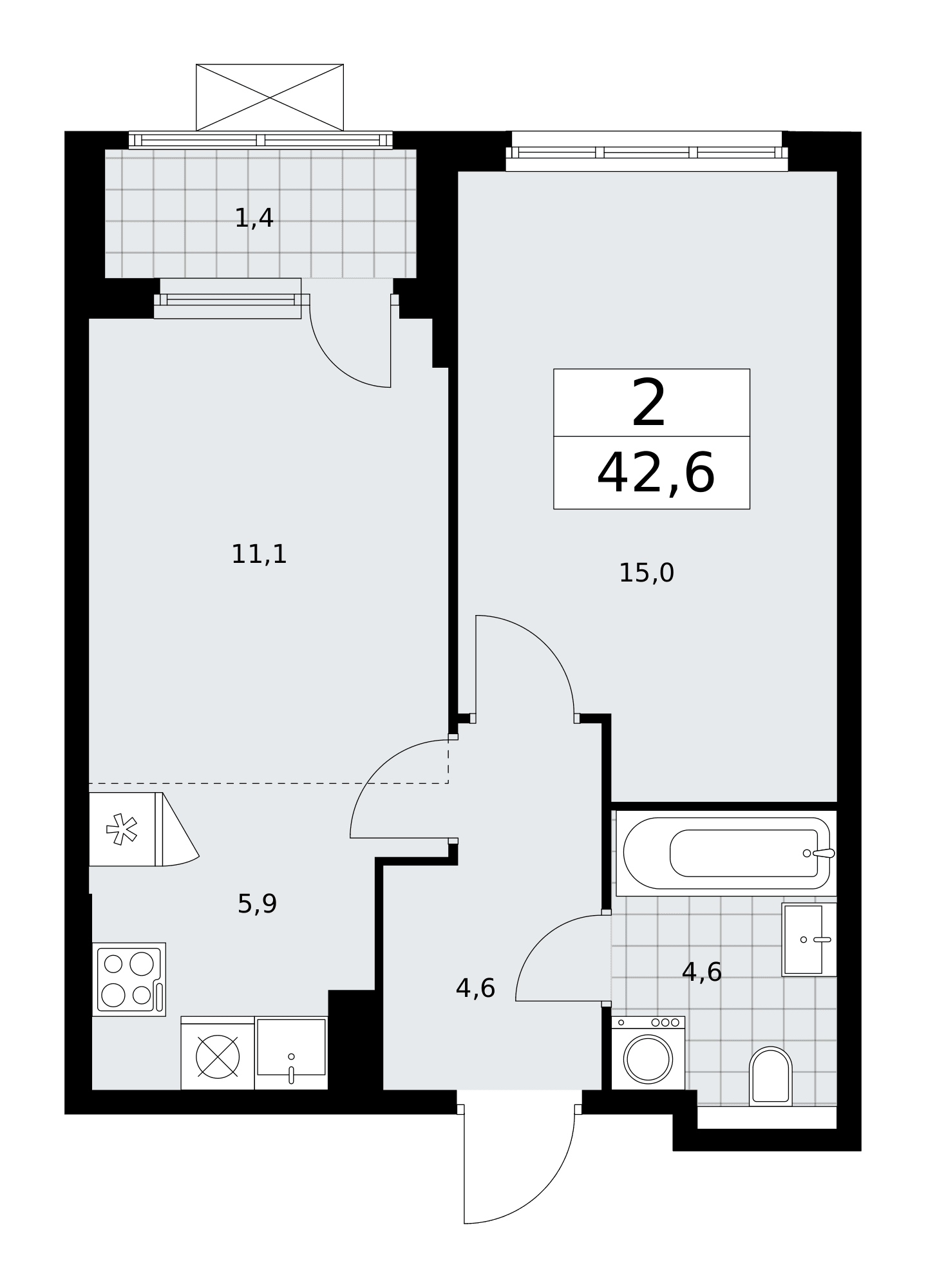 Бунинские кварталы Москва — планировка Студия