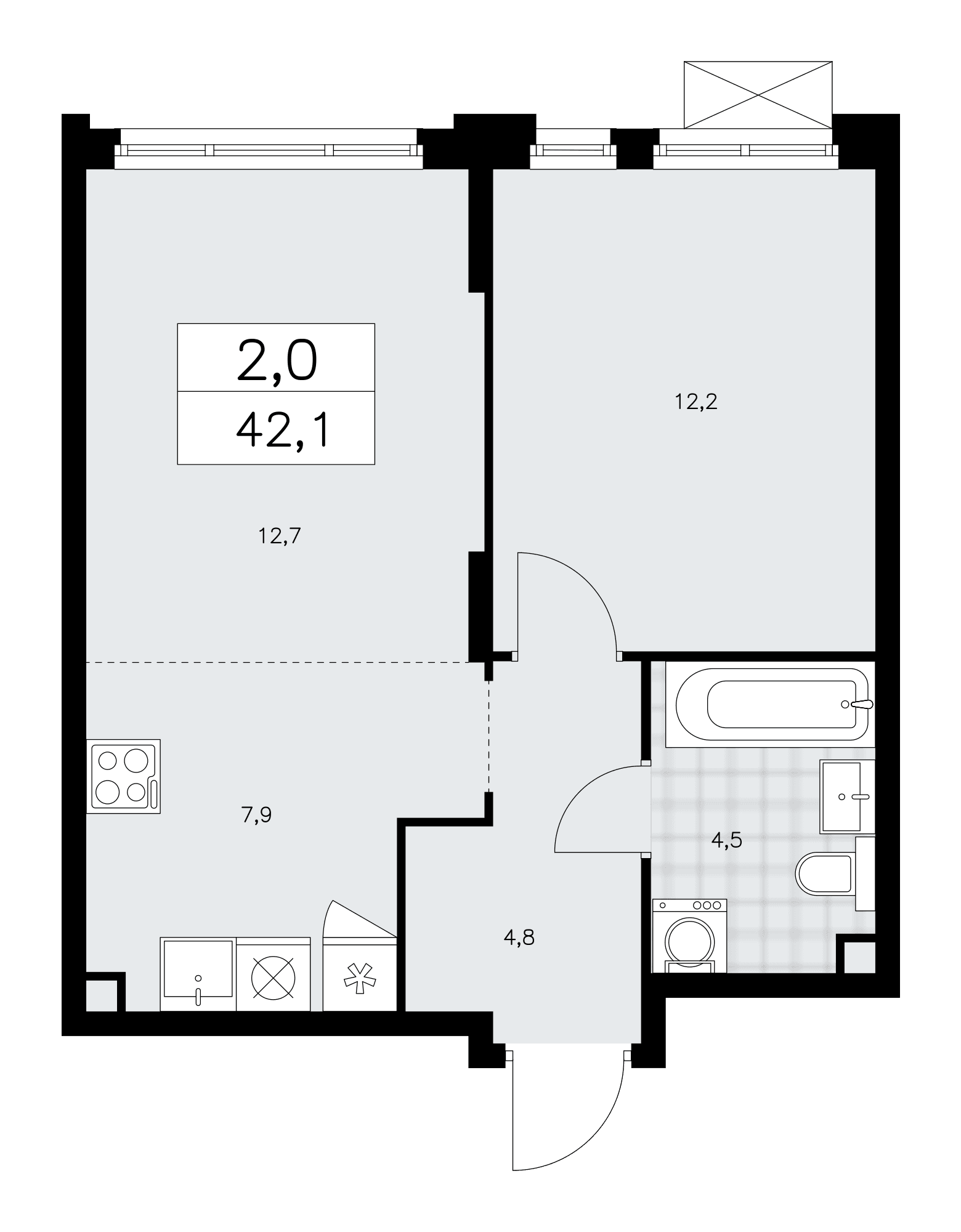 Прокшино Москва — планировка Студия