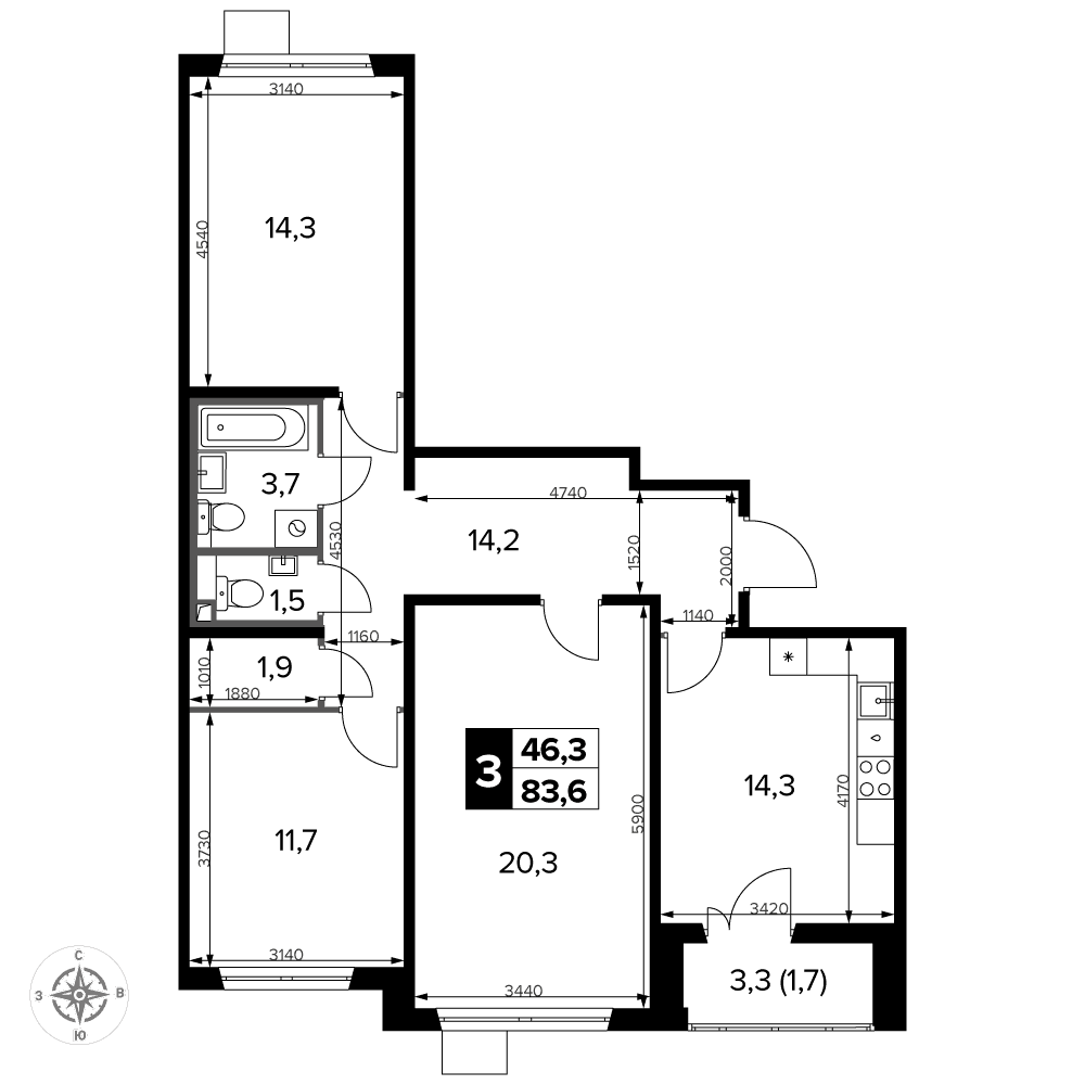 1-й Ленинградский Москва — планировка 3