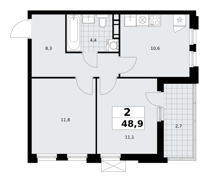 Скандинавия Москва — планировка Студия