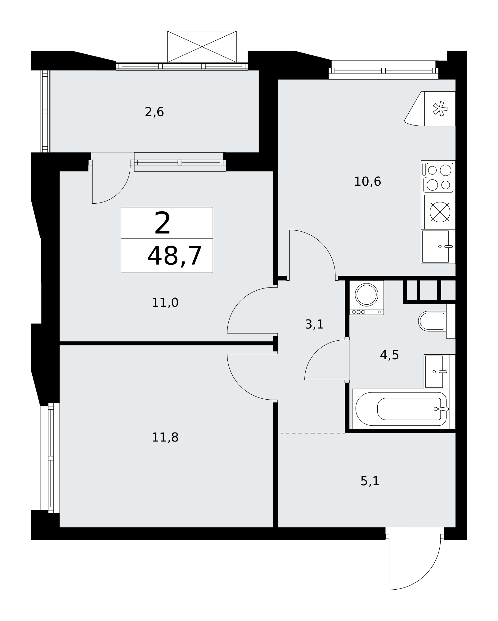 Бунинские кварталы Москва — планировка Студия