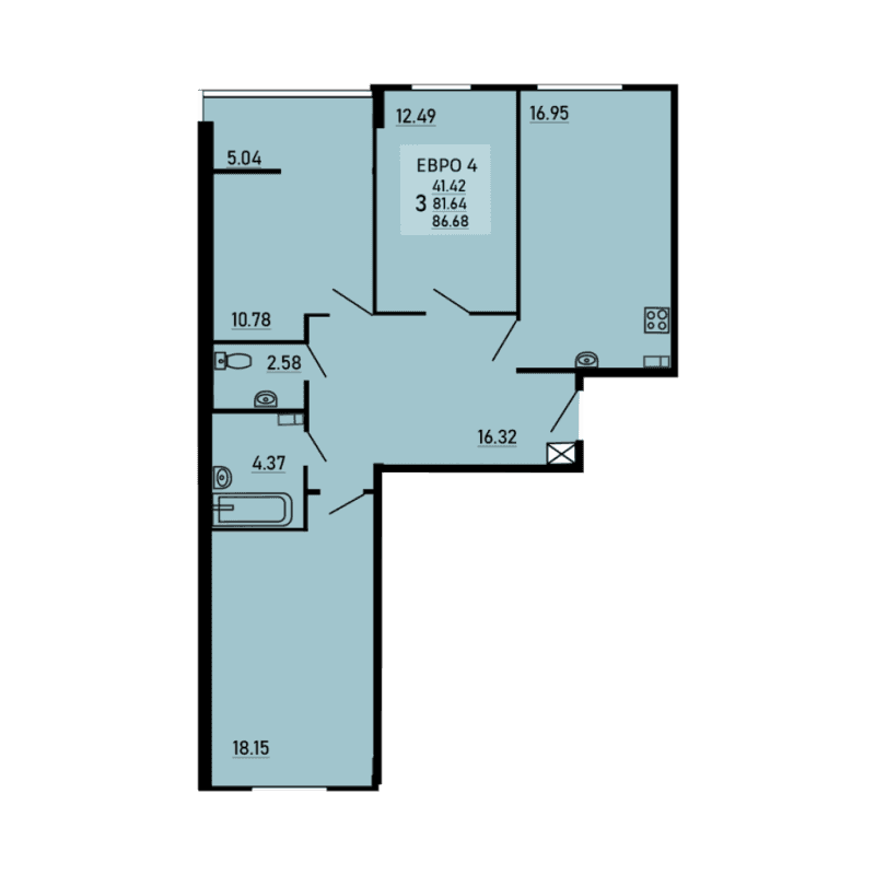 Парус Липецк — планировка 3
