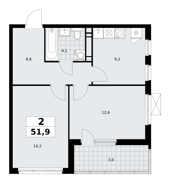 Скандинавия Москва — планировка Студия