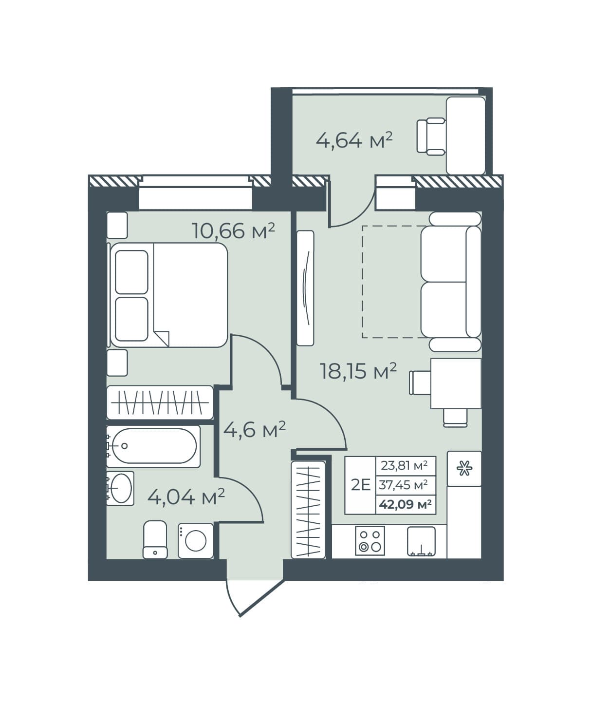 Трестовский дом Узловая — планировка 2