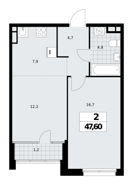 Дом на Зорге Москва — планировка Студия