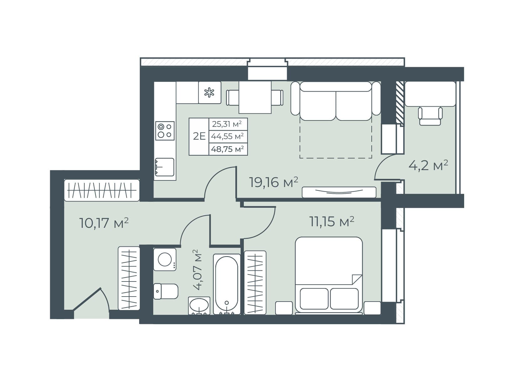 Трестовский дом Узловая — планировка 2