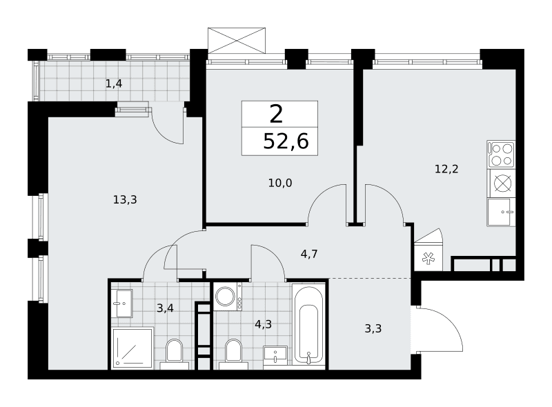 Бунинские кварталы Москва — планировка Студия