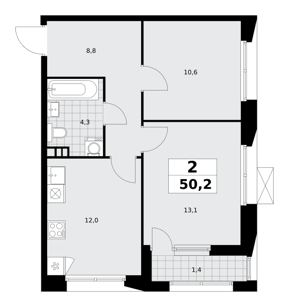 Бунинские кварталы Москва — планировка Студия