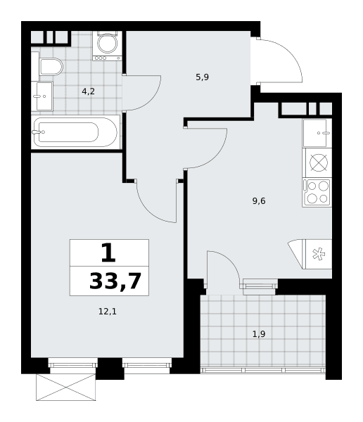 Скандинавия Москва — планировка Студия