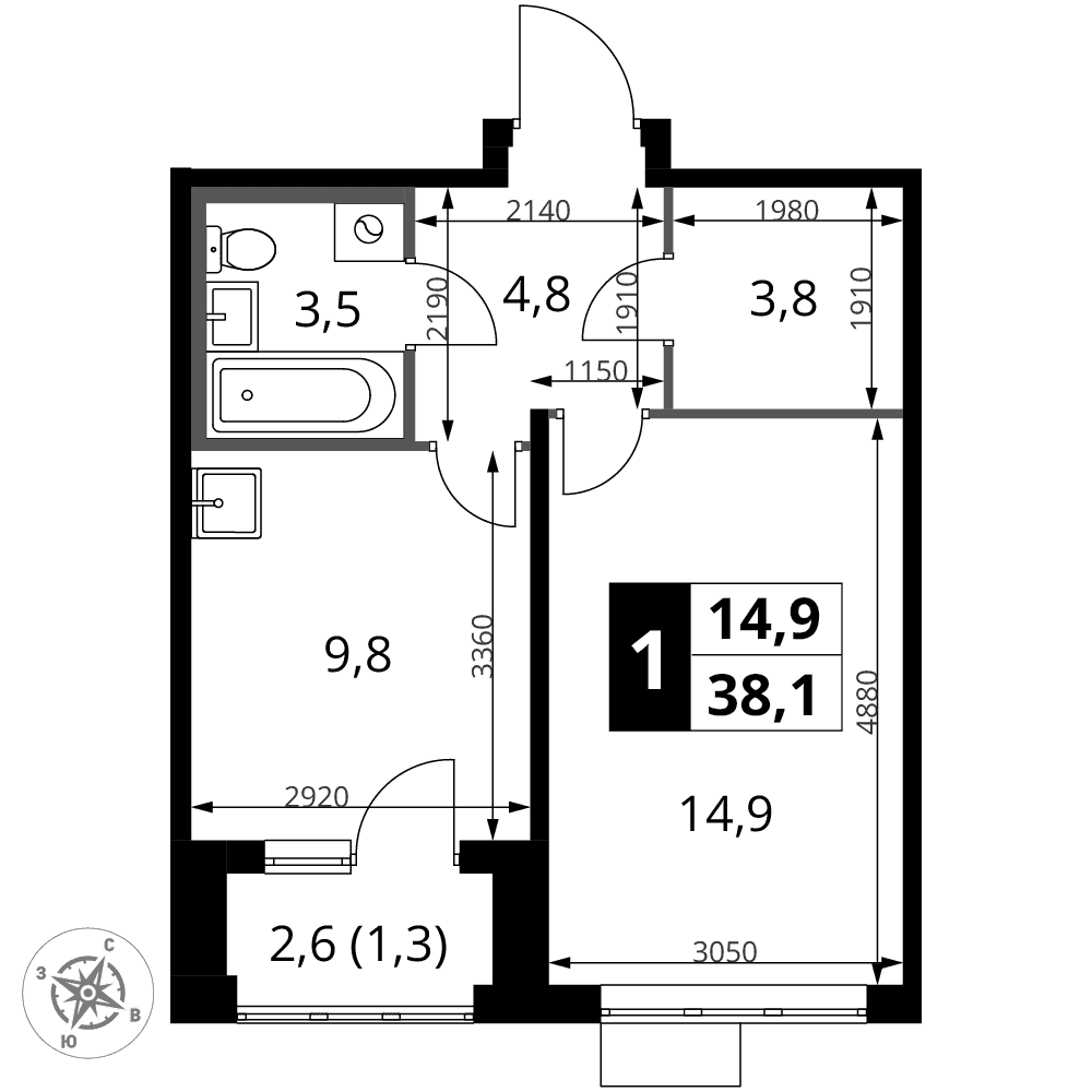 1-й Донской Видное — планировка 1