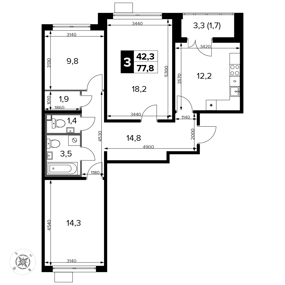 1-й Ленинградский Москва — планировка 3