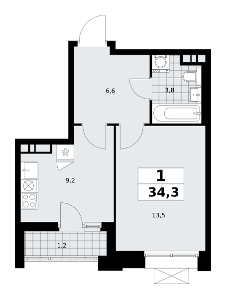 Прокшино Москва — планировка Студия