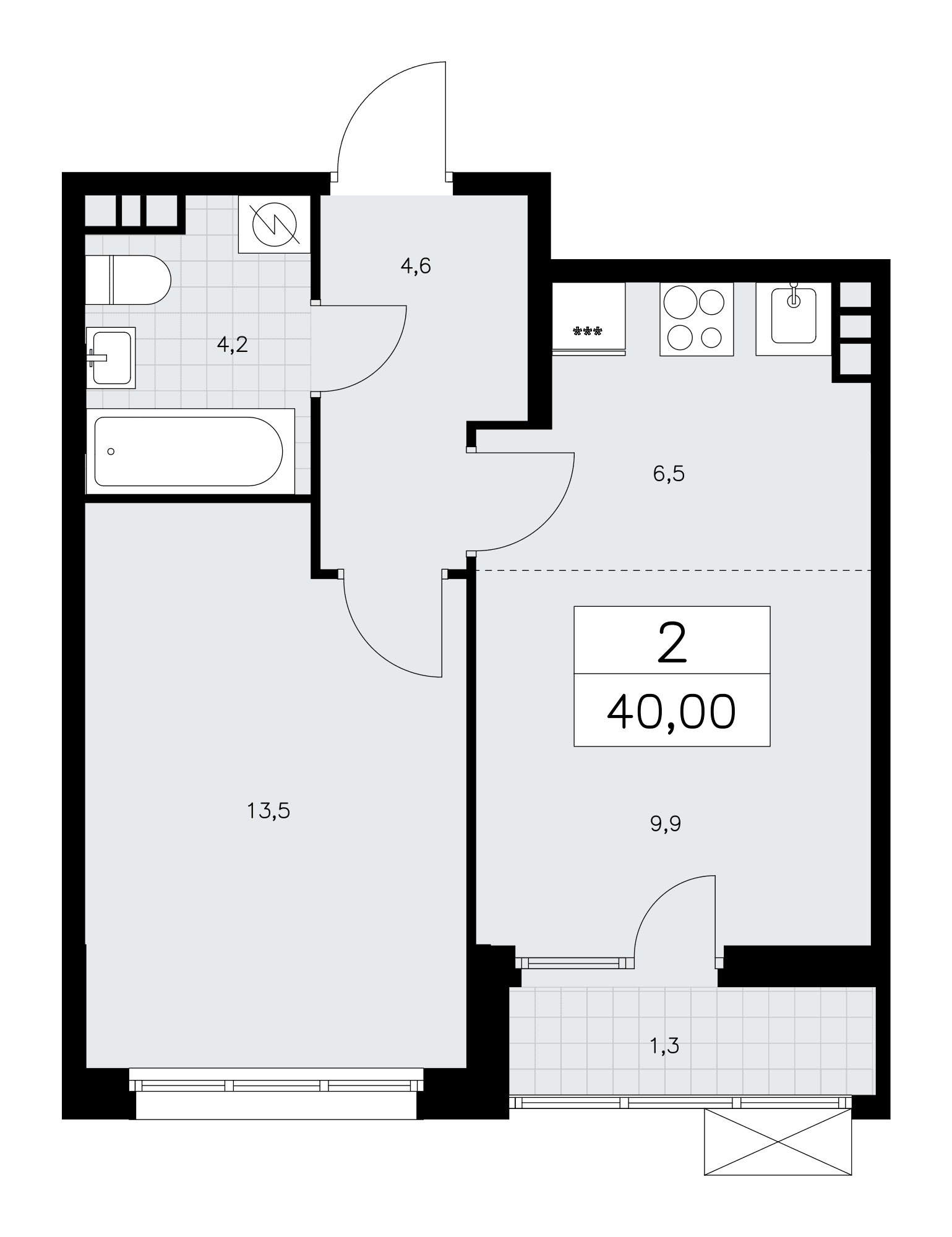 Бунинские кварталы Москва — планировка Студия