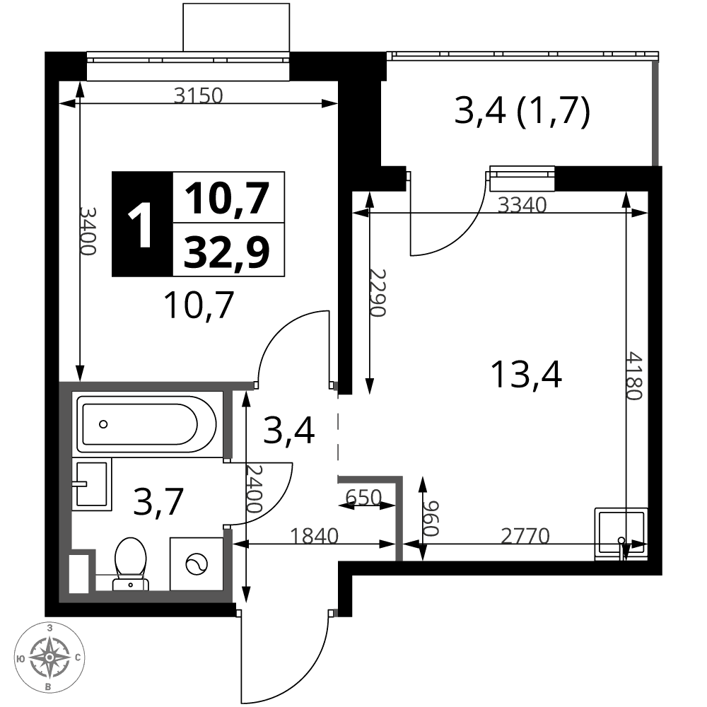 1-й Саларьевский Москва — планировка 1