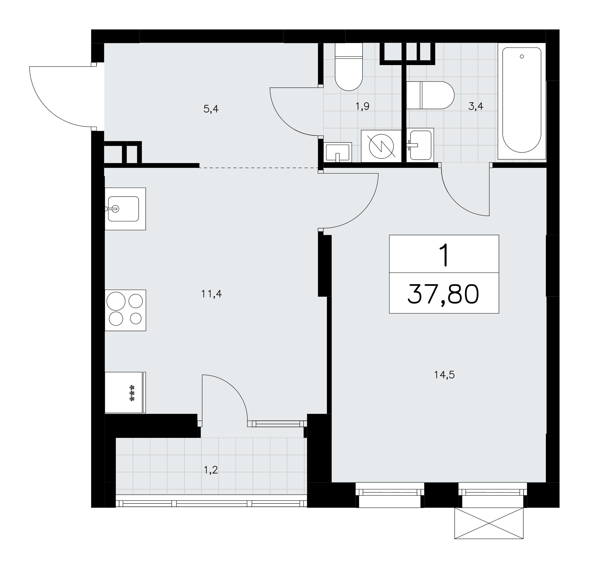 Дзен-кварталы Москва — планировка Студия