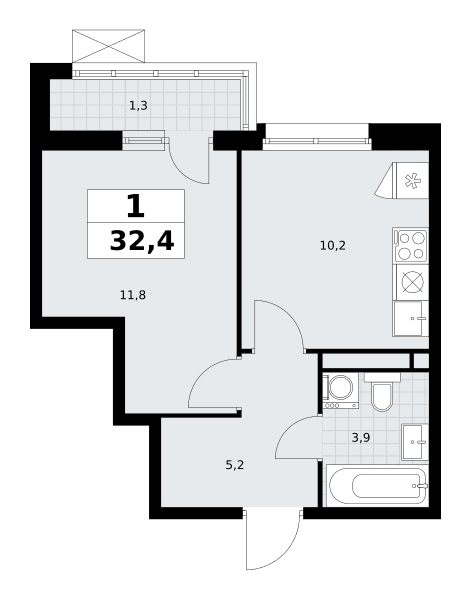 Родные кварталы Москва — планировка Студия