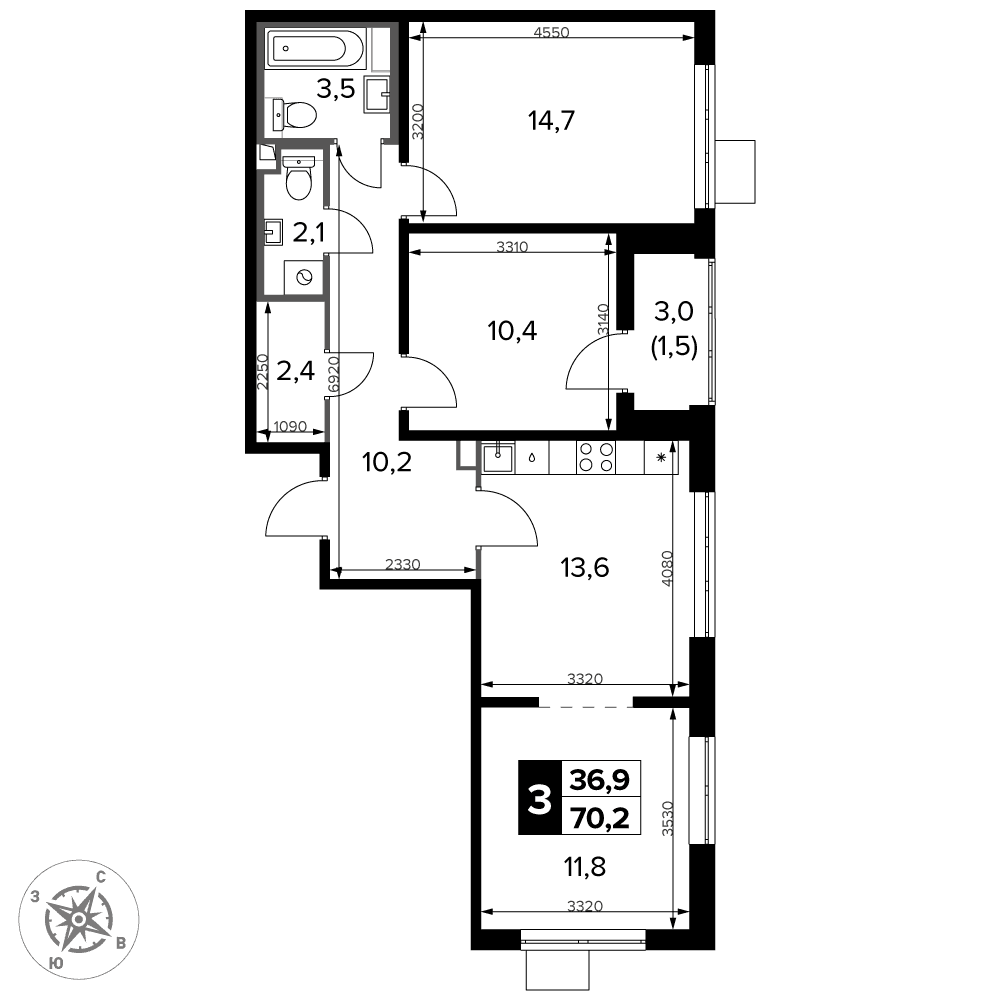 1-й Донской Видное — планировка 3
