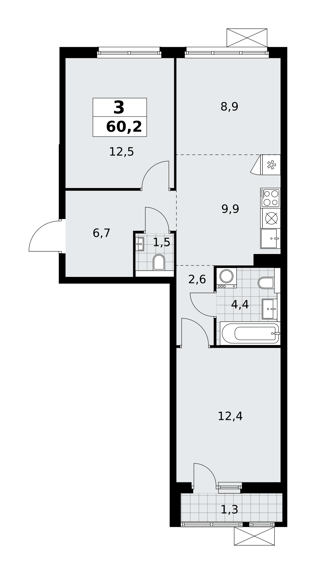 Бунинские кварталы Москва — планировка Студия