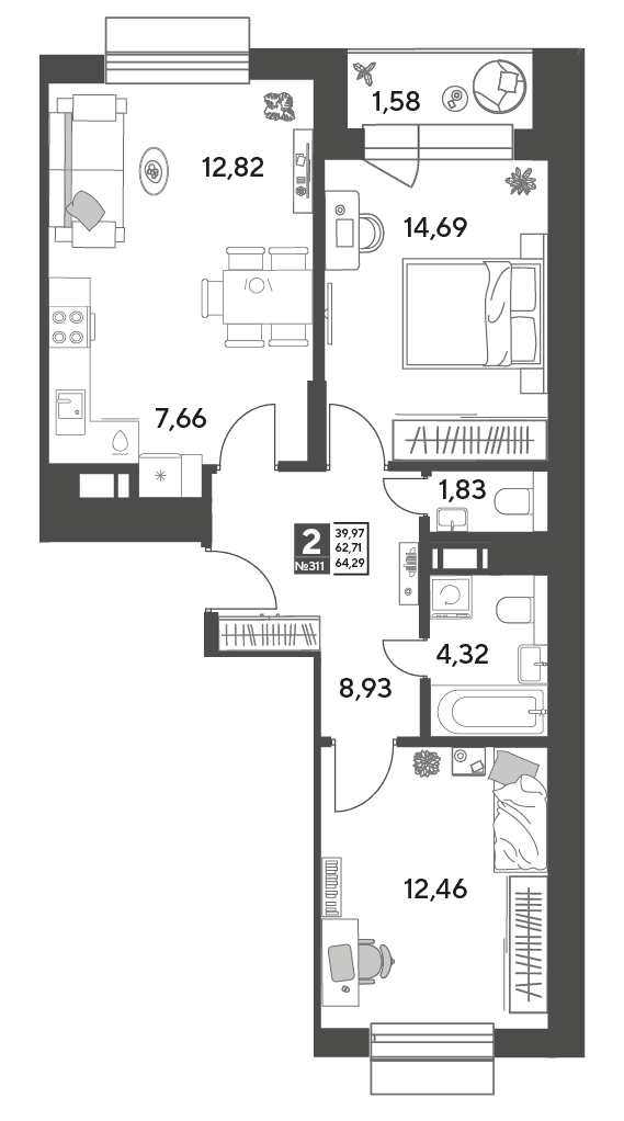 Публицист Пушкино — планировка 2