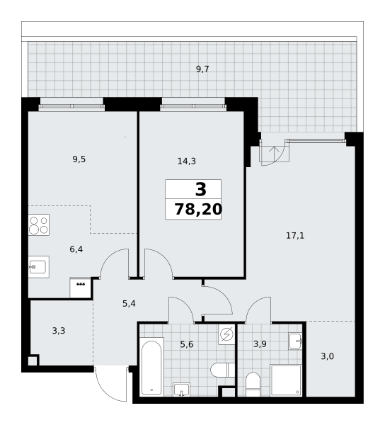 Дом на Зорге Москва — планировка Студия