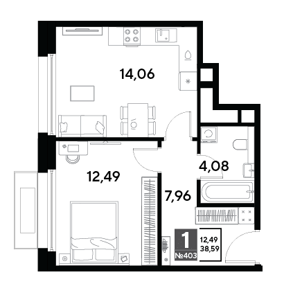 EVO Реутов — планировка 1