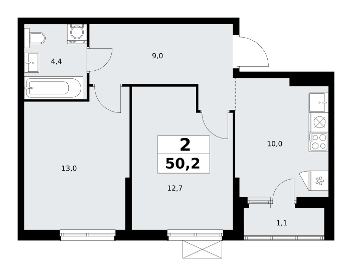 Дзен-кварталы Москва — планировка Студия