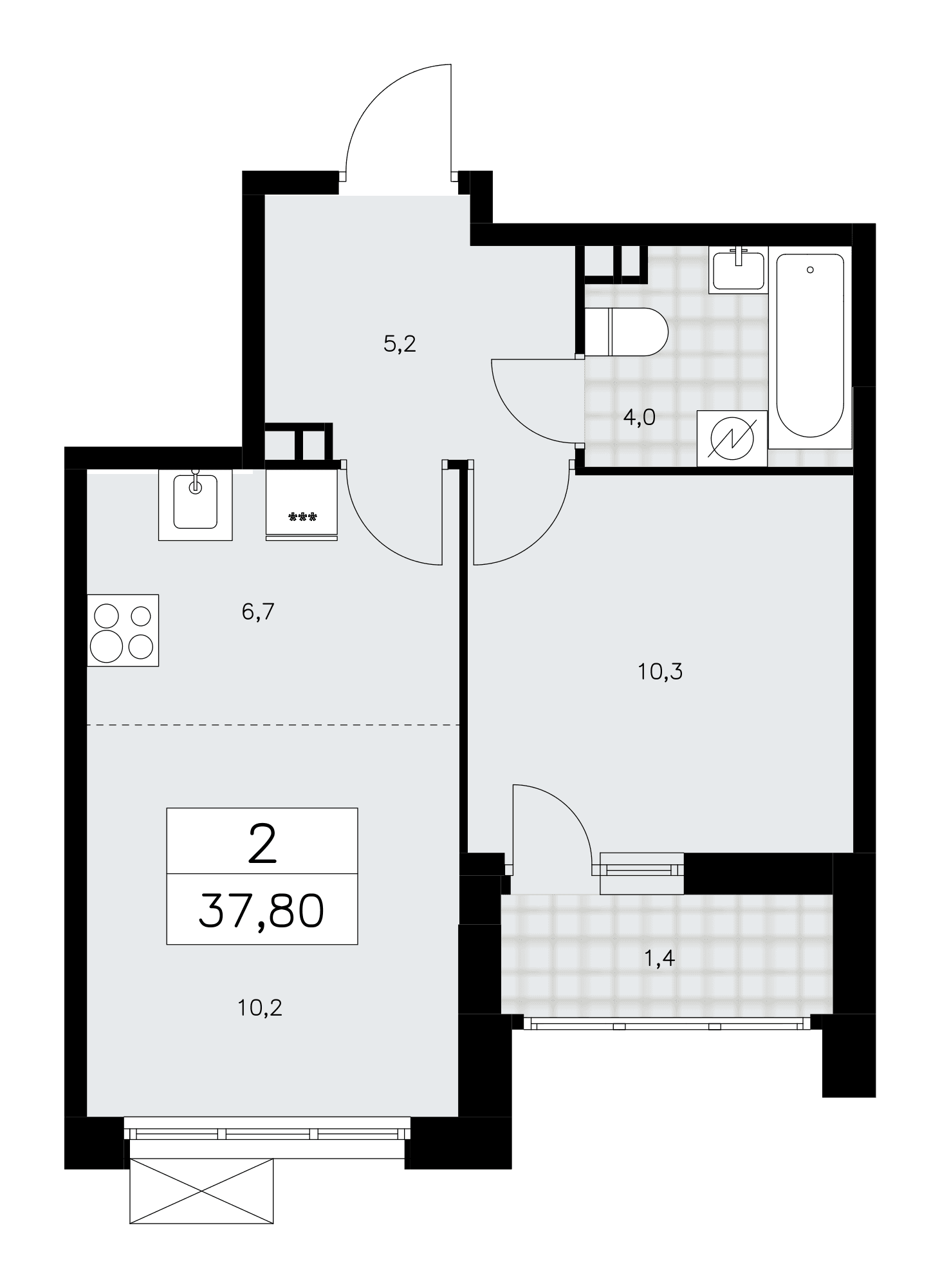 Скандинавия Москва — планировка Студия