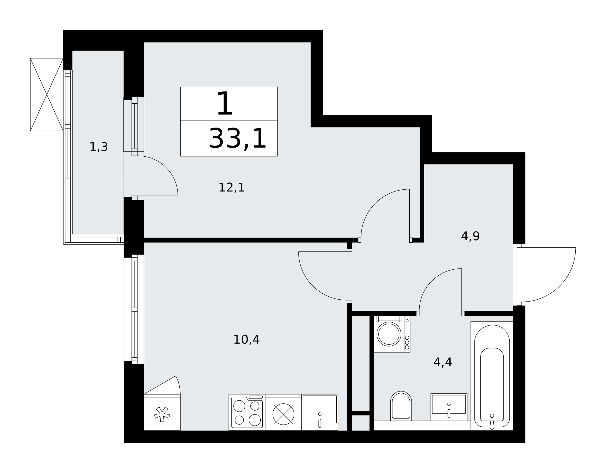 Прокшино Москва — планировка Студия